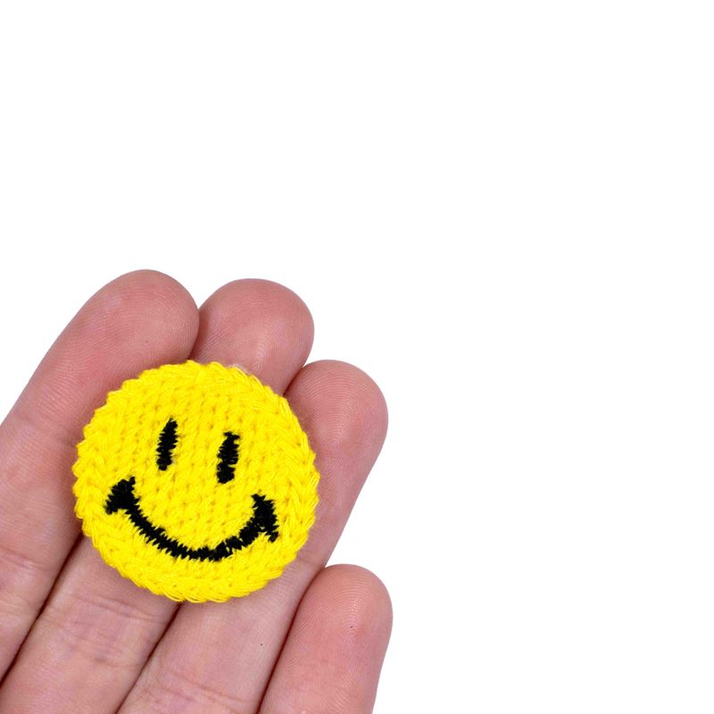 APLIQUE-SMILE-DE-CROCHE-30MM-EM-POLIESTER-COM-50-PECAS---127---AMARELO