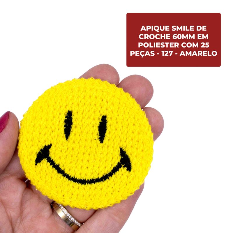 APLIQUE-SMILE-DE-CROCHE-60MM-EM-POLIESTER-COM-25-PECAS---127---AMARELO