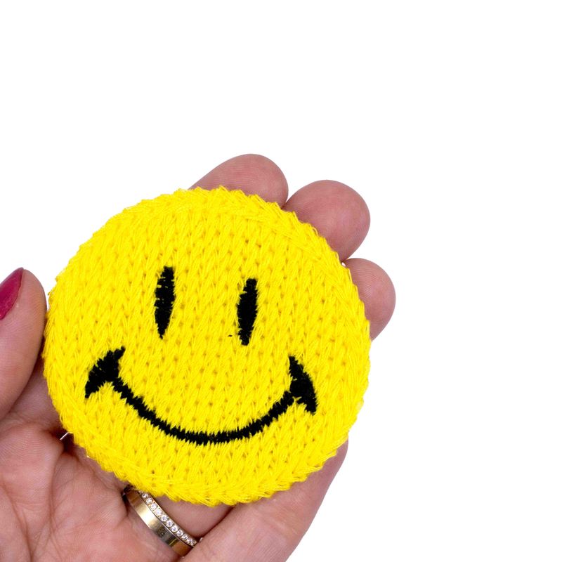 APLIQUE-SMILE-DE-CROCHE-60MM-EM-POLIESTER-COM-25-PECAS---127---AMARELO