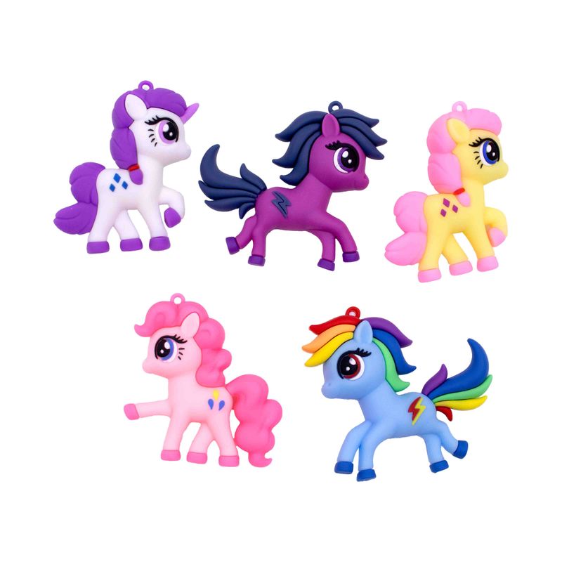 PINGENTE-EMBORRACHADO-MY-LITTLE-PONY-COM-10-PECAS---103---COLORIDO