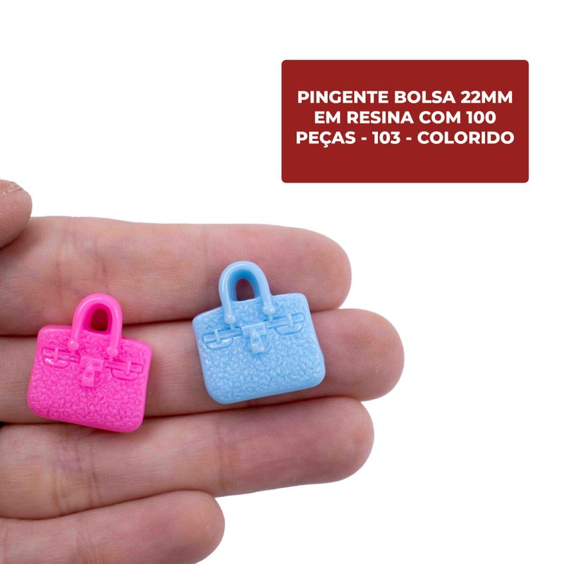PINGENTE-BOLSA-22MM-EM-RESINA-COM-100-PECAS---103---COLORIDO