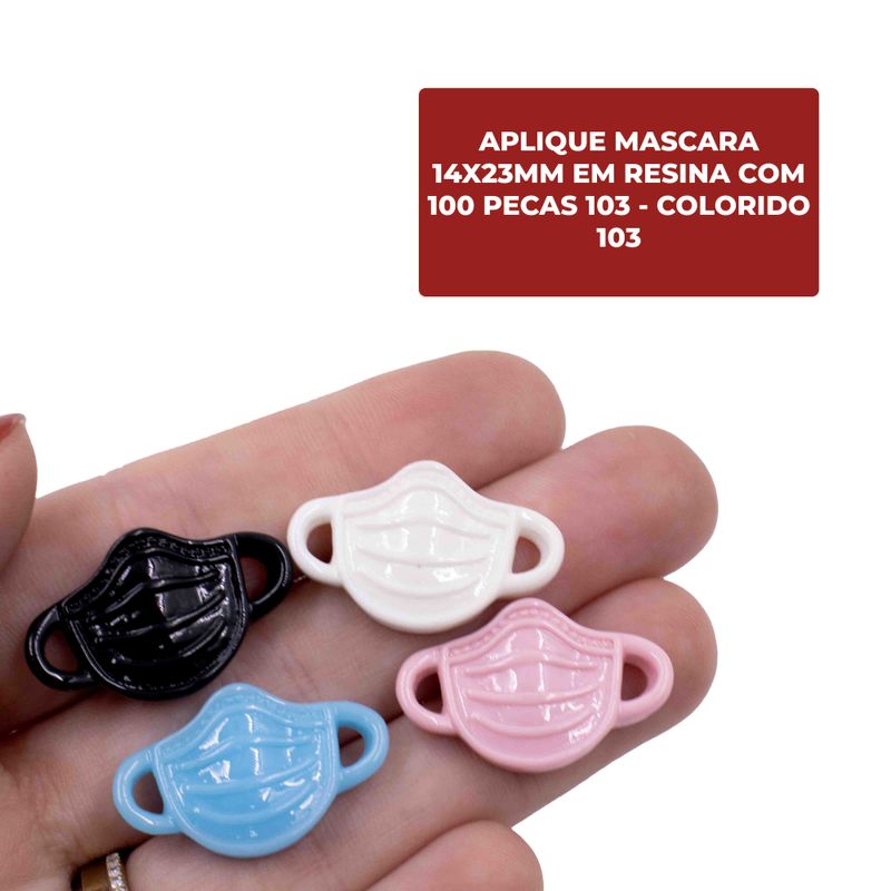 APLIQUE-MASCARA-14X23MM-EM-RESINA-COM-100-PECAS-103---COLORIDO-103
