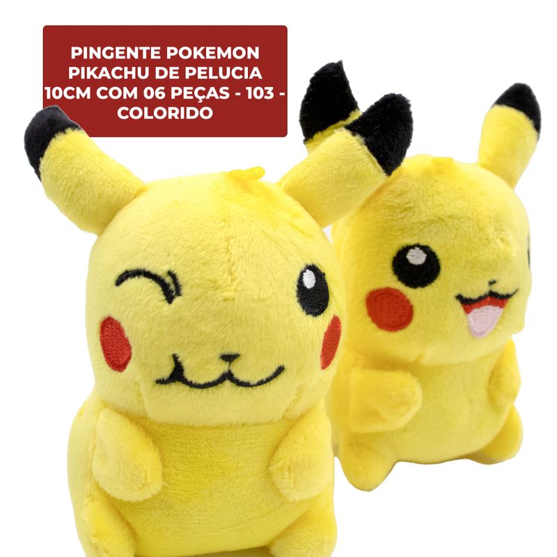 PINGENTE-POKEMON-PIKACHU-DE-PELUCIA-10CM-COM-06-PECAS---103---COLORIDO