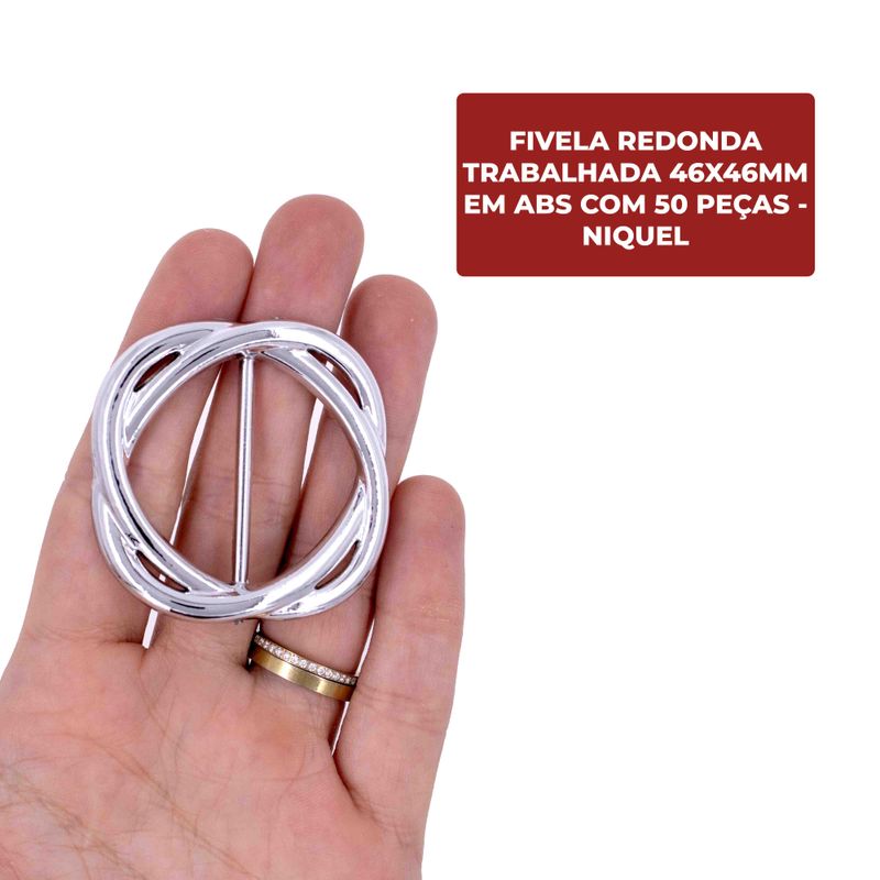 FIVELA-REDONDA-TRABALHADA-46X46MM-EM-ABS-COM-50-PECAS---NIQUEL
