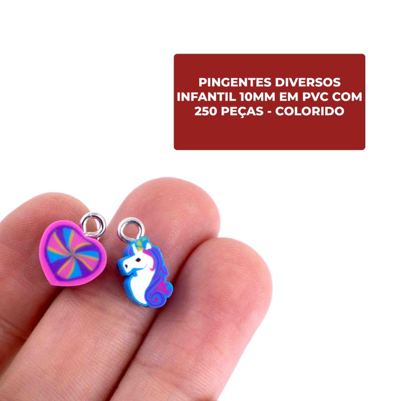 PINGENTES-DIVERSOS-INFANTIL-10MM-EM-PVC-COM-250-PECAS---COLORIDO