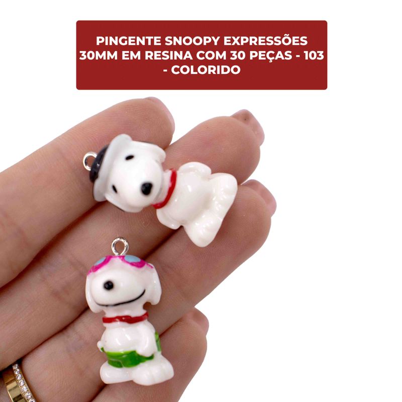 PINGENTE-SNOOPY-EXPRESSOES-30MM-EM-RESINA-COM-30-PECAS---103---COLORIDO