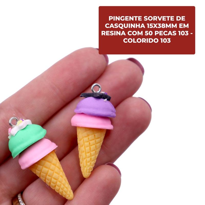 PINGENTE-SORVETE-DE-CASQUINHA-15X38MM-EM-RESINA-COM-50-PECAS-103---COLORIDO-103
