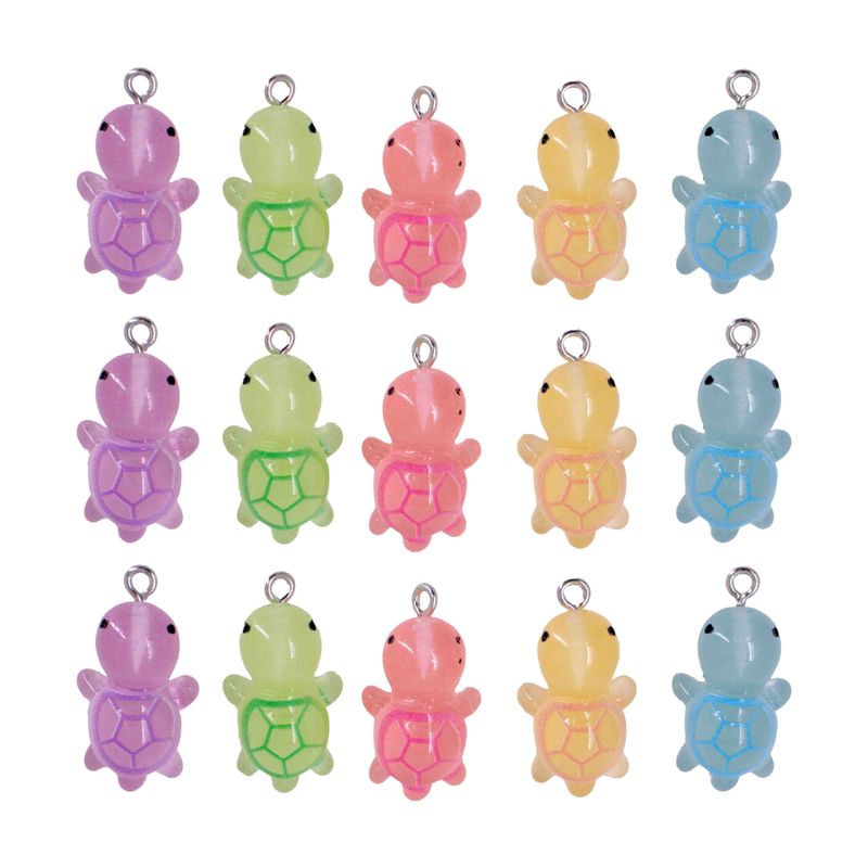 PINGENTE-TARTARUGA-FLUORESCENTE-22MM-EM-RESINA-COM-05-PECAS---103---COLORIDO