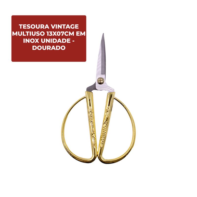 TESOURA-VINTAGE-CRIART-MULTIUSO-13X07CM-EM-INOX-UNIDADE---DOURADO