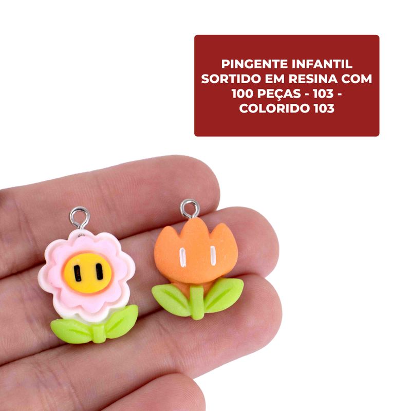 PINGENTE-INFANTIL-SORTIDO-EM-RESINA-COM-100-PECAS---103---COLORIDO-103