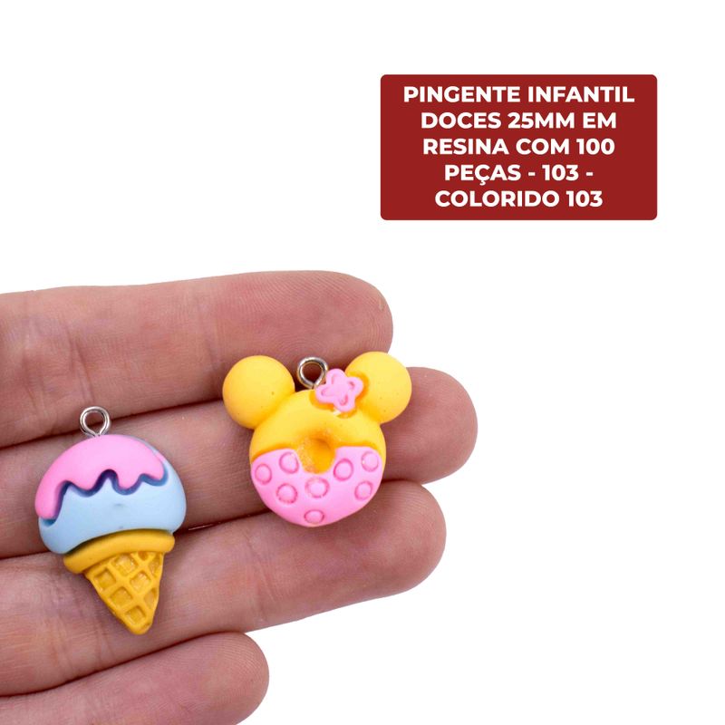 PINGENTE-INFANTIL-DOCES-25MM-EM-RESINA-COM-100-PECAS---103---COLORIDO-103
