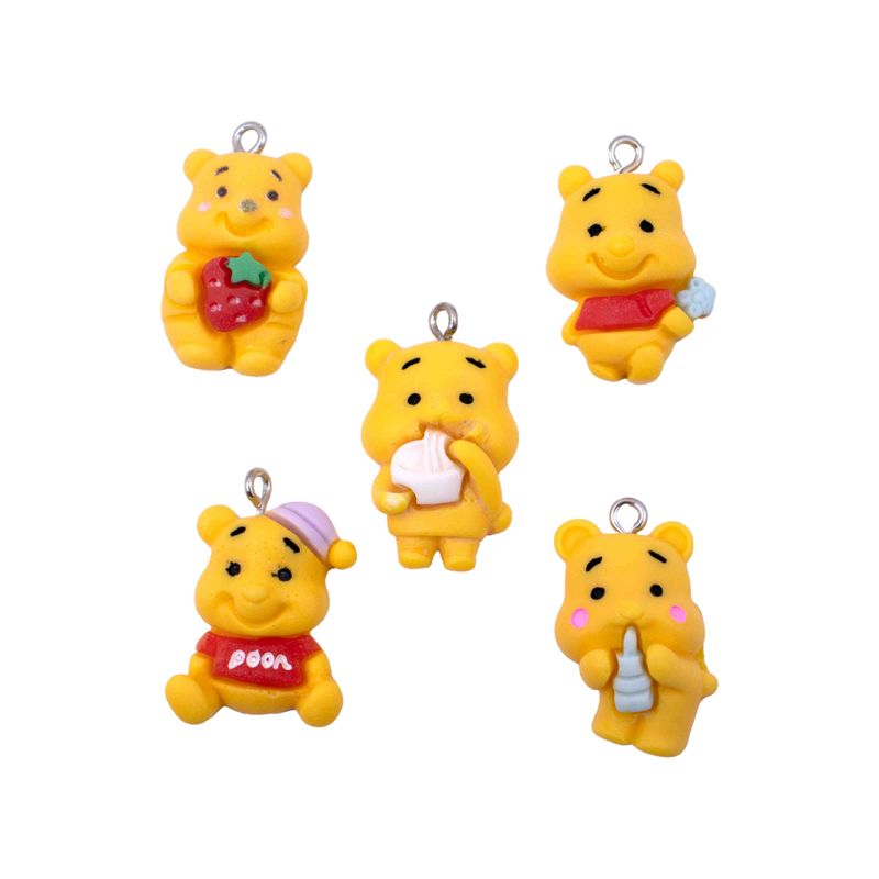 PINGENTE--URSINHO-POOH-BABY-25MM-EM-RESINA-COM-5-PECAS---103---COLORIDO