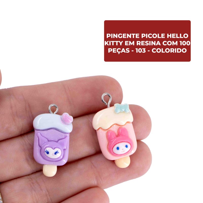 PINGENTE-PICOLE-HELLO-KITTY-EM-RESINA-COM-100-PECAS---103---COLORIDO
