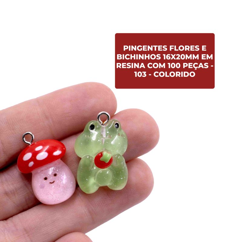 PINGENTE-FLORES-E-BICHINHOS-16X20MM-EM-RESINA-COM-100-PECAS---103---COLORIDO