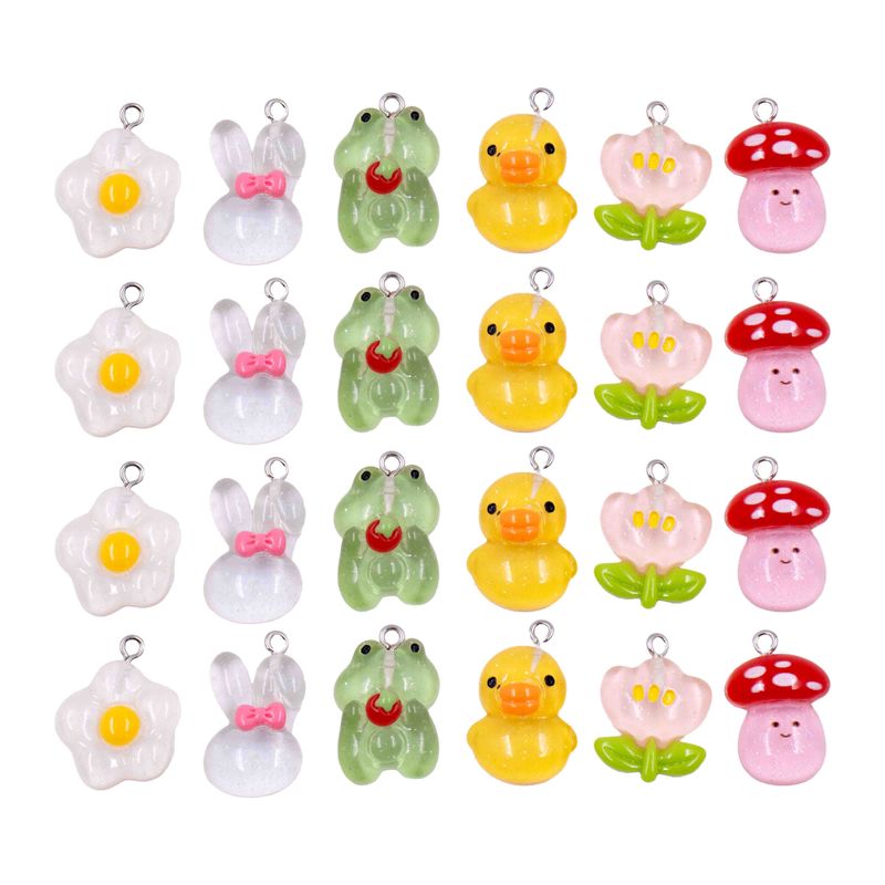 PINGENTE--FLORES-E-BICHINHOS-16X20MM-EM-RESINA-COM-10-PECAS---103---COLORIDO