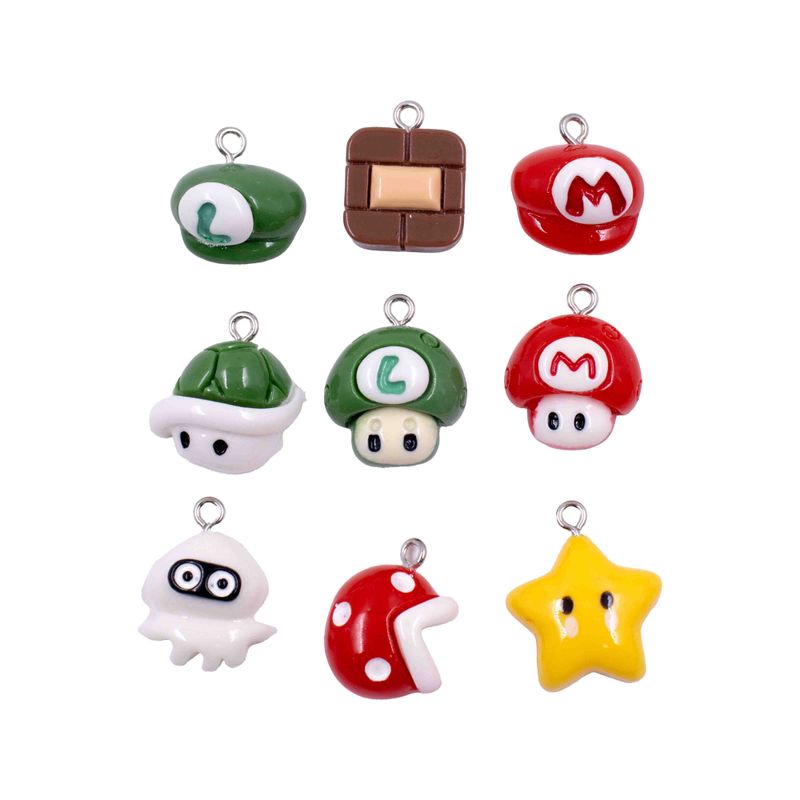PINGENTE--SUPER-MARIO-16X18MM-EM-RESINA-COM-05-PECAS---103---COLORIDO