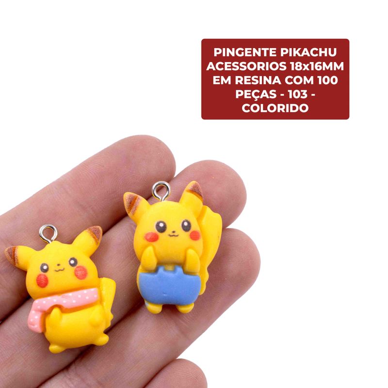 PINGENTE-PIKACHU-EM-RESINA-COM-50-PECAS---103---COLORIDO
