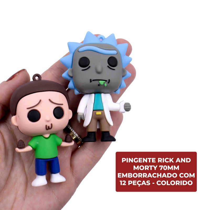 PINGENTE-RICK-AND-MORTY-70MM-EMBORRACHADO-COM-12-PECAS---103---COLORIDO