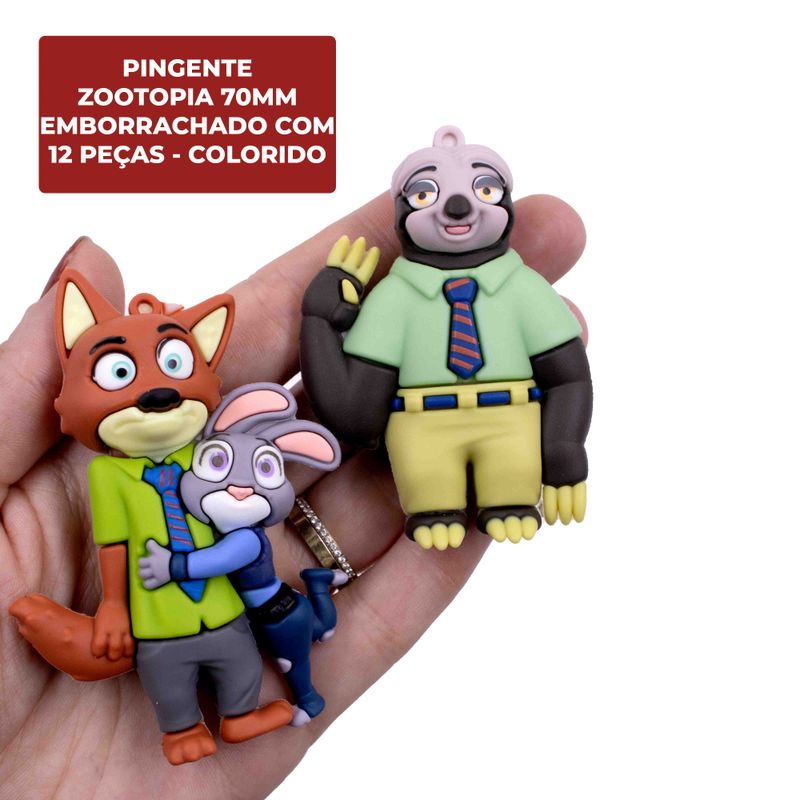 PINGENTE-ZOOTOPIA-70MM-EMBORRACHADO-COM-12-PECAS---103---COLORIDO