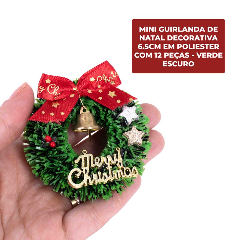MINI-GUIRLANDA-DE-NATAL-DECORATIVA-65MM-EM-POLIESTER-COM-12-PECAS---VERDE-ESCURO