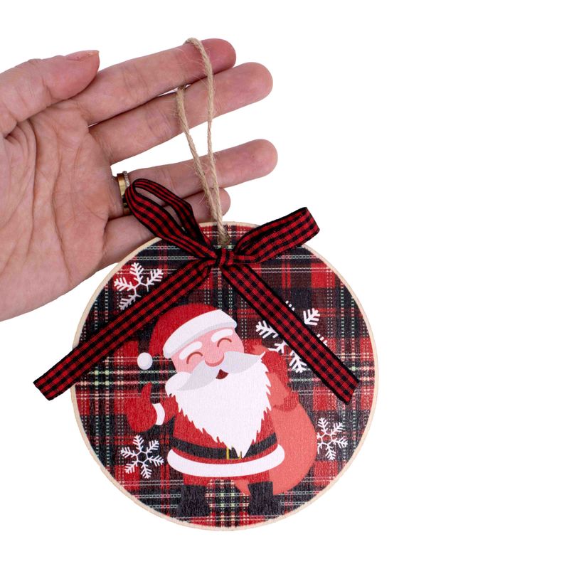 PLACAS-DE-NATAL-REDONDA-PARA-PENDURAR-12CM-DESENHOS-EM-MADEIRA-COM-09-PECAS---201---VERMELHO