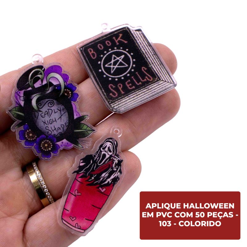APLIQUE-HALLOWEEN-EM-PVC-COM-50-PECAS---103---COLORIDO