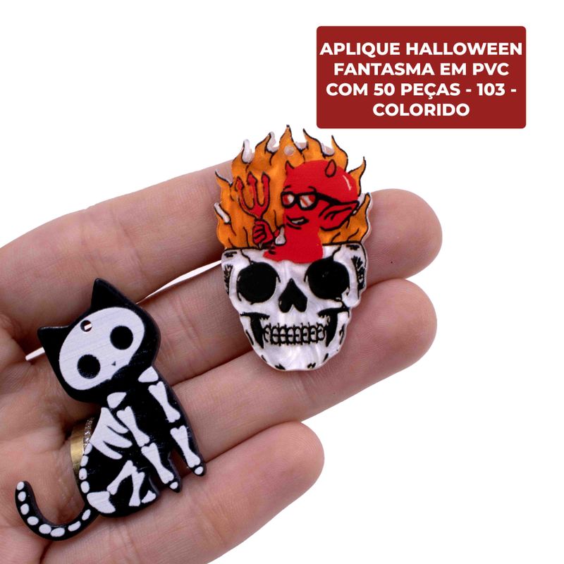 APLIQUE-HALLOWEEN-FANTASMA-EM-PVC-COM-50-PECAS---103---COLORIDO
