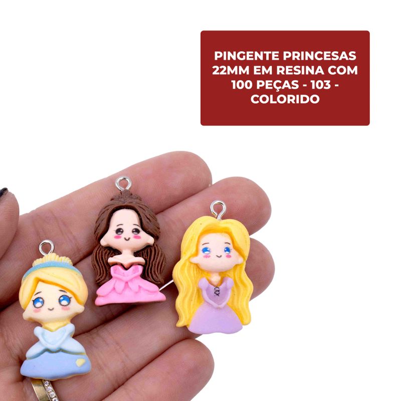 PINGENTE-PRINCESAS-30MM-EM-RESINA-COM-100-PECAS---103---COLORIDO