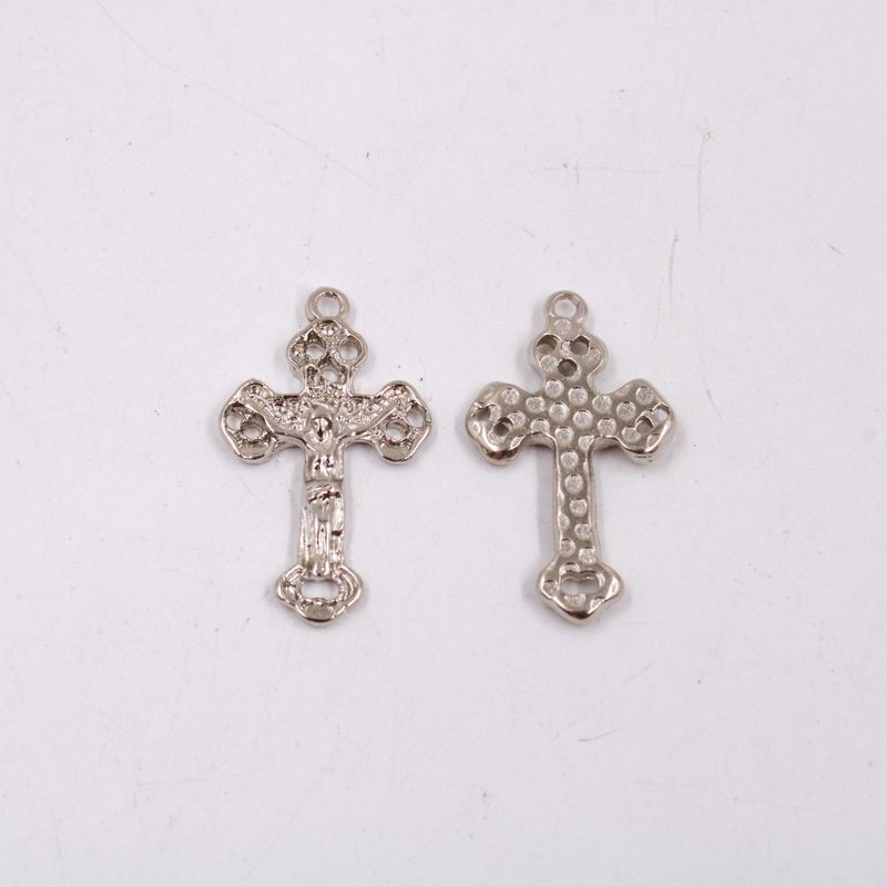 PINGENTE-CRUZ-33X19MM-EM-ZAMAC-COM-12-PECAS---NIQUEL