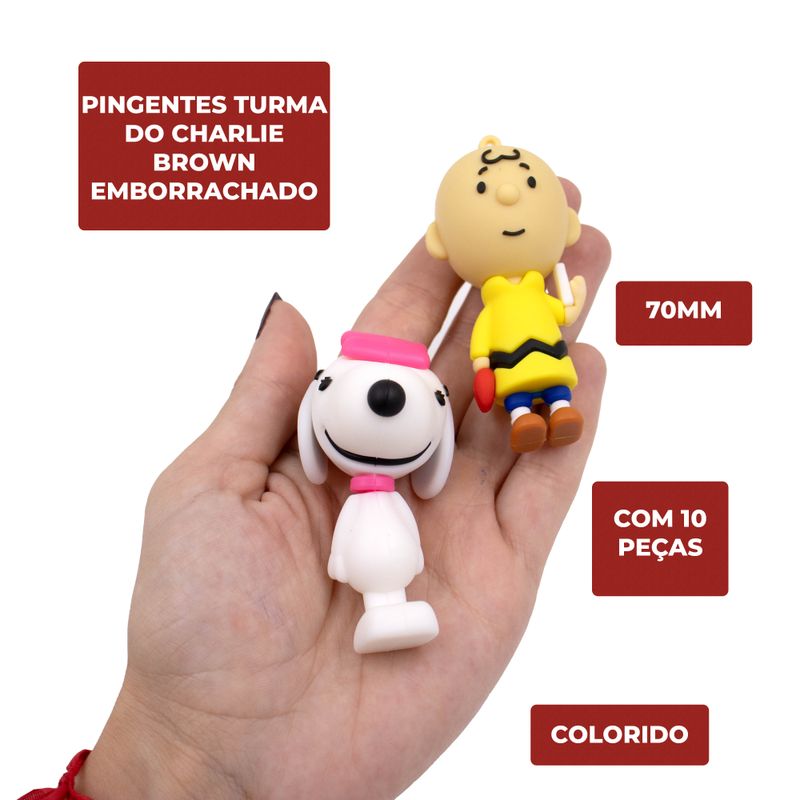 PINGENTES-TURMA-DO-CHARLIE-BROWN-70MM-EMBORRACHADO-COM-10-PECAS---103---COLORIDO