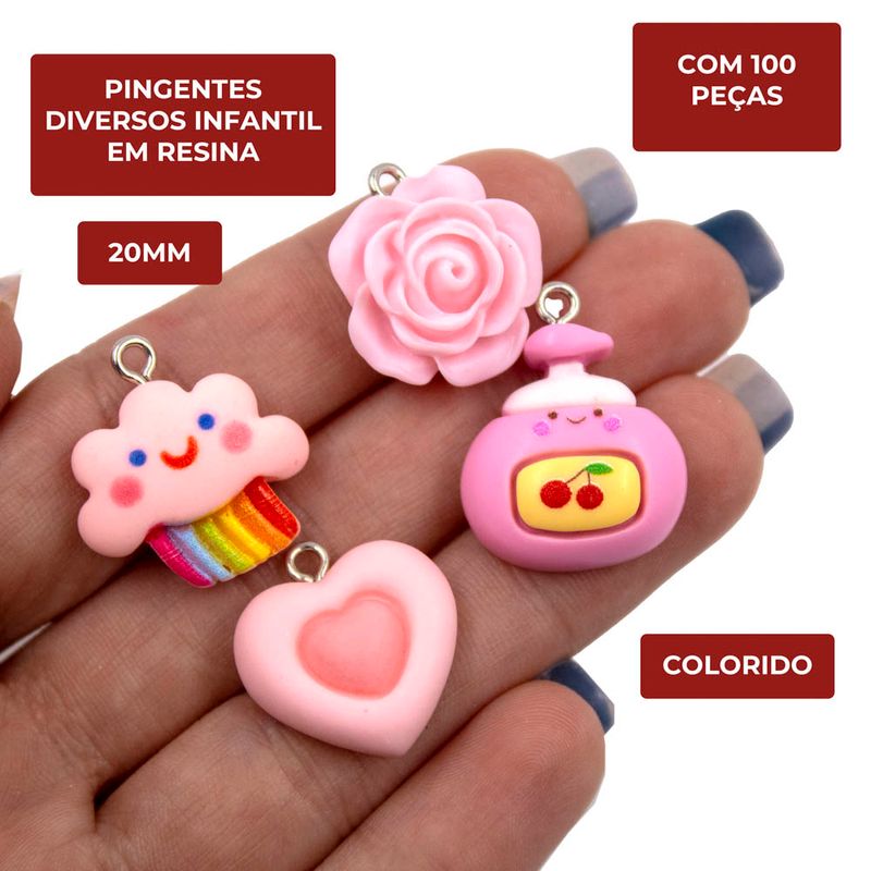 PINGENTE-DIVERSOS-INFANTIL-20MM-EM-RESINA-COM-100-PECAS---103---COLORIDO