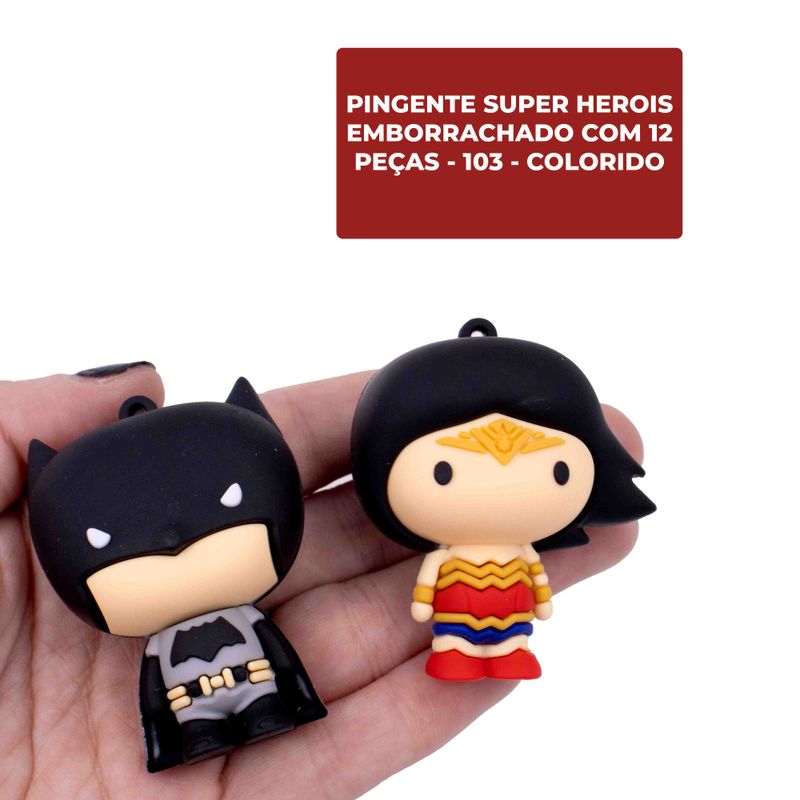 PINGENTE-SUPER-HEROIS-55MM-EMBORRACHADO-COM-12-PECAS---103---COLORIDO