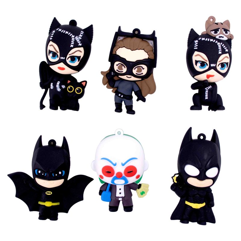 PINGENTE-MULHER-GATO-E-BATMAN-EMBORRACHADO-COM-12-PECAS---103---COLORIDO