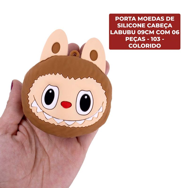 PORTA-MOEDAS-DE-SILICONE-CABECA-LABUBU-09CM-COM-06-PECAS---103---COLORIDO