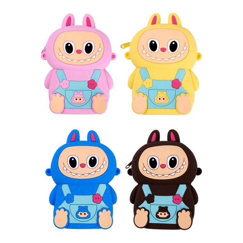 PORTA-MOEDAS-DE-SILICONE-LABUBU-SENTADA-09X06CM-COM-06-PECAS---103---COLORIDO