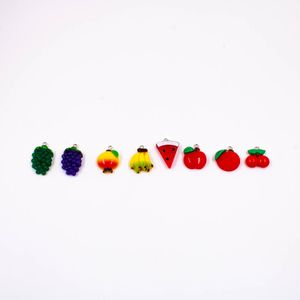 Pingente Frutas 20Mm Em Resina Com 10 Peças