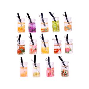 Pingente Jarra Com Frutas 10X18mm Em Resina Com 50 Peças