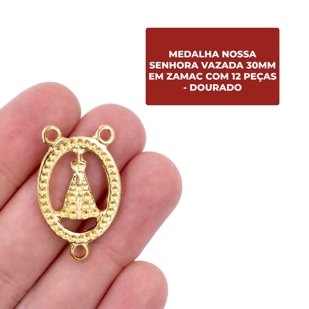 MEDALHA-NOSSA-SENHORA-VAZADA-30MM-EM-ZAMAC-COM-12-PECAS---DOURADO