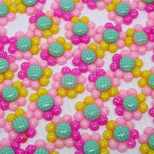 Aplique Flor Colorida 19Mm Em Resina Com 200 Peças