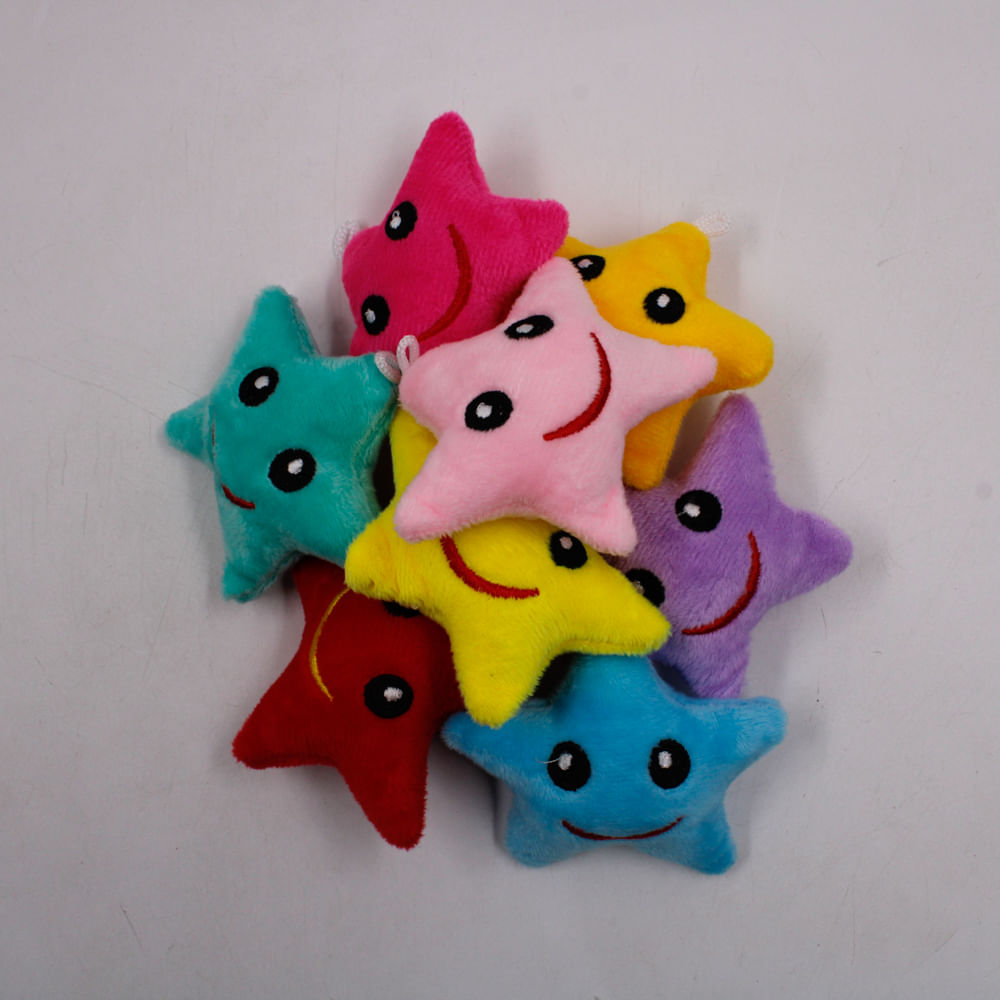 Pingente Pompom Estrelas 70mm Smile em Poliester com 2 Unidades