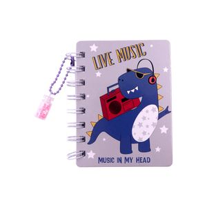 Mini Agenda Espiral Capa Dura Live Music Dino Com Fone  11.5Cm Unidade