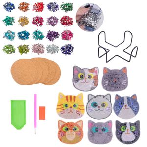 Porta Copos Pintura Diamante 10Cm Com 08 Peças