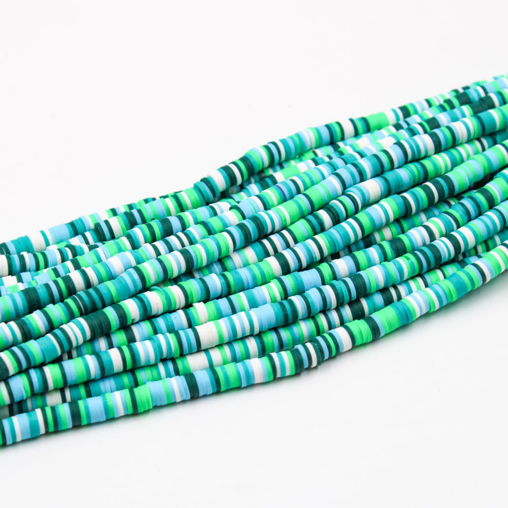 Entremeio Fimo Disquinho Mesclado 06mm em Pvc com 2 Fios