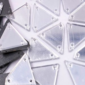 Chaton Para Costura Trapezio Espelhado 17X21mm Em Acrilico Com 20 Peças