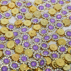 Flor Strass 10Mm Em Resina E Aço Inoxidavel Com 20 Peças