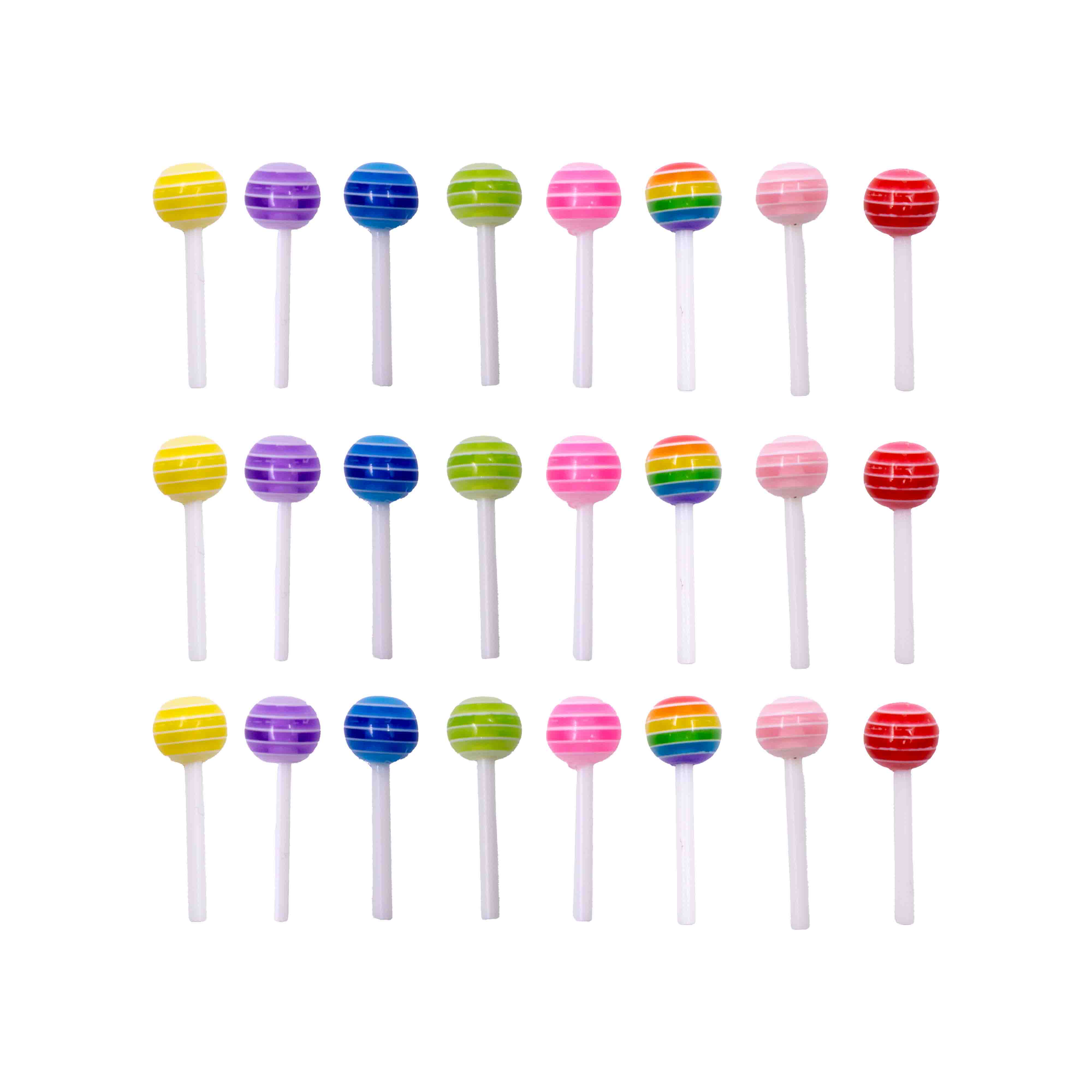 Aplique Lollipop 6mm em Resina com 200 Peças