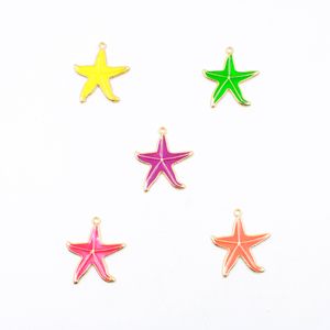PINGENTE ESTRELA NEON RESINADO 37X31MM EM ZAMAC COM 10 PEÇAS