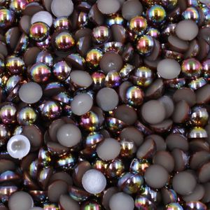 Meia Perola Para Colagem Irisada 08Mm Em Abs Com 250Gr