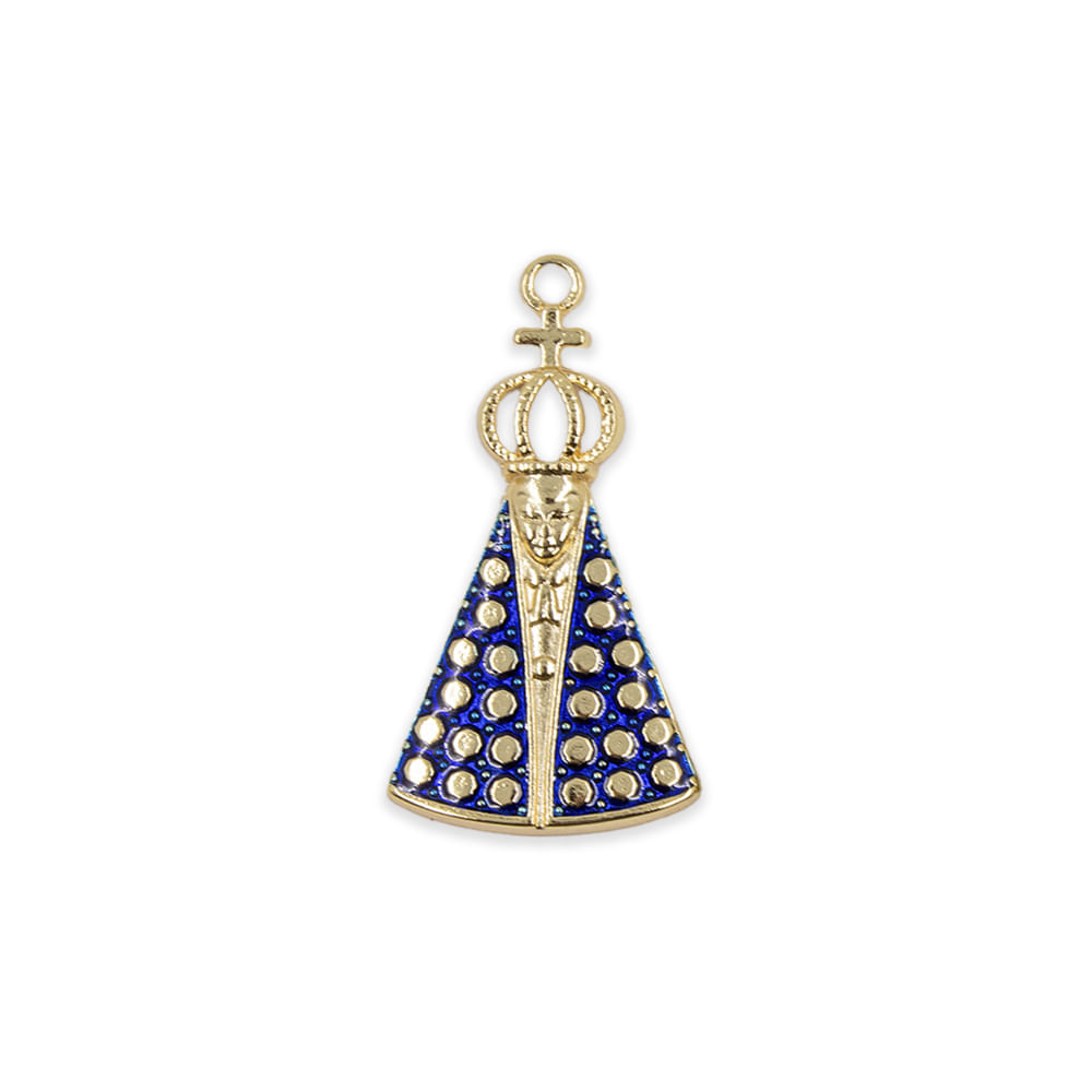 Pingente Cataforetico Resinado Nossa Senhora Aparecida 53x30mm em Zamac com 02 Peças