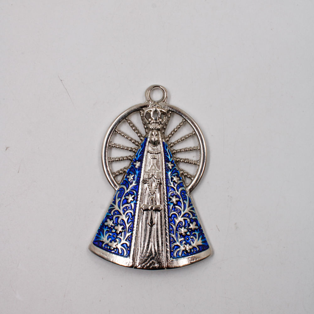 Pingente Cataforetico Resinado Nossa Senhora Aparecida 65x43mm em Zamac com 02 Peças